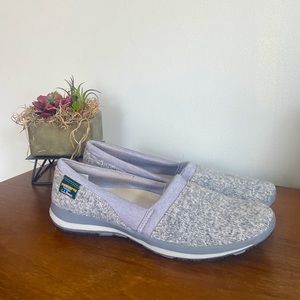 LL Bean Gray All Around Slip On Shoes Fleece Comfort Cushion 503514 - Size 7